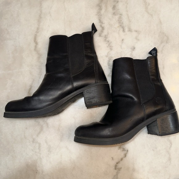 Timberland Women's Leather Ankle Boots Black Size 9.5 - Picture 1 of 13